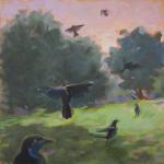 A Squeal of Grackles, 20x20" SOLD